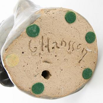 Gunnar Hansson, figurines 2 pcs signed stoneware.