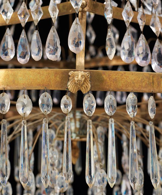 A late Gustavian circa 1800 seven-light chandelier.