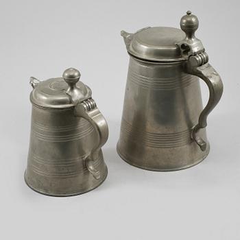 PARTI TENN, 6 delar, mestadels Sverige, 1700/1800-tal.