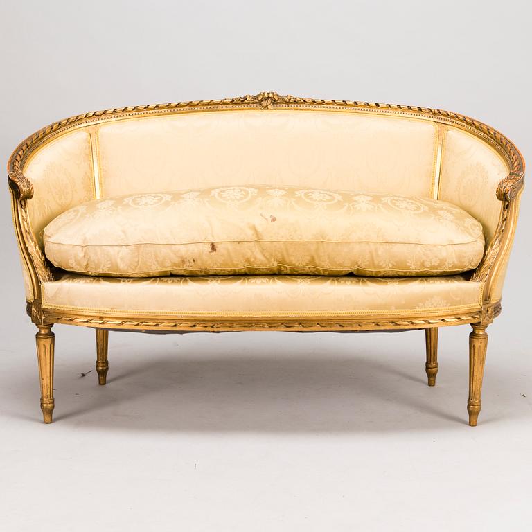 SOFFA, sk. badkarssoffa, gustaviansk stil, kring år 1900.