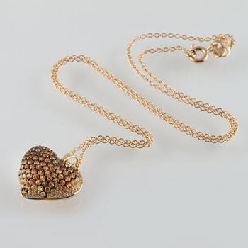 HÄNGE, 18K guld med briljantslipade diamanter ca 0.11 ct samt gula safirer ca 1.47 ct. Vikt 5,2 gram.