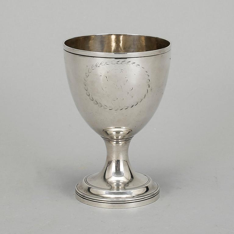 VINKALK, silver, William Bateman, England, 1826. Vikt ca 163 g.