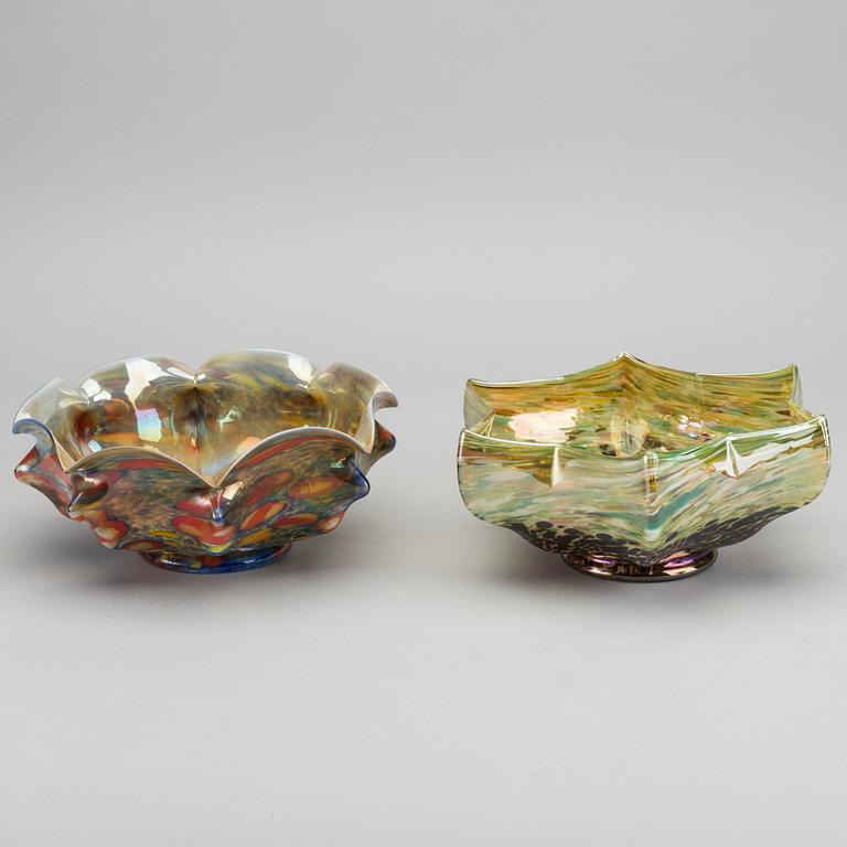 WILHELM KRALIK SOHNE, a set of three Art Deco glass bowls.