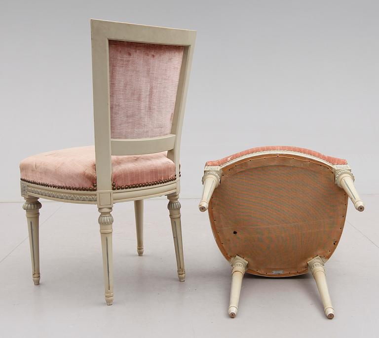 STOLAR, 8 st, gustaviansk stil, 1900-talets mitt.