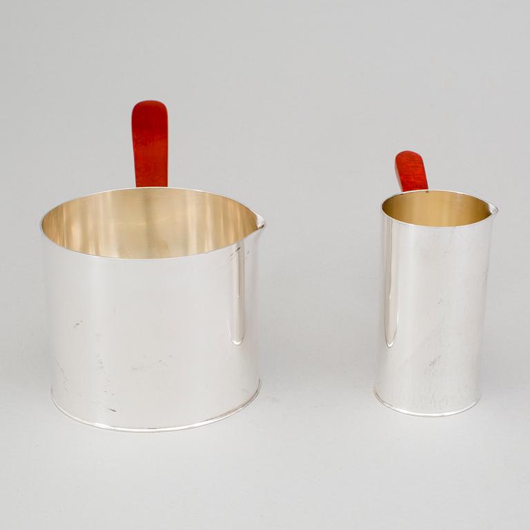Two Bo Parkvall sterling pitchers, Vilhelmina, Sweden 2005.