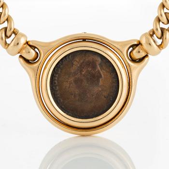 Bulgari collier "Monete" 18K guld med romerska mynt.