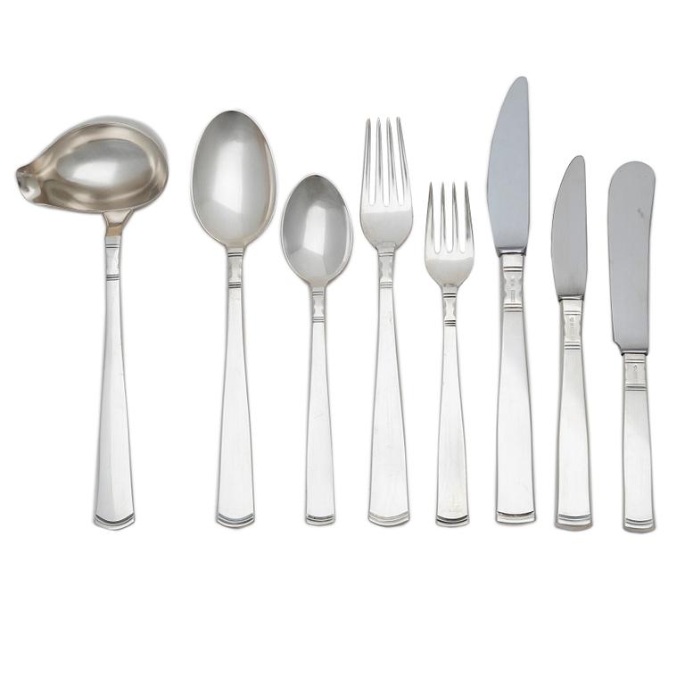 Jacob Ängman, Bestickuppsättning, 75 delar, silver, "Rosenholm", GAB, Eskilstuna, bl a 1978.