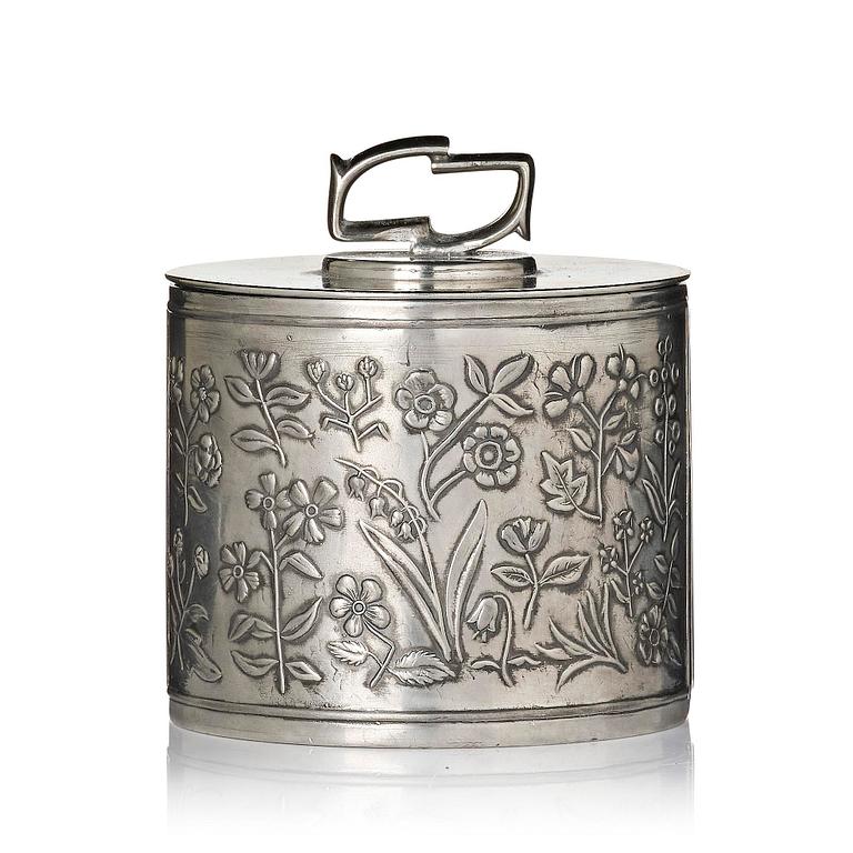 Estrid Ericson, & Firma Svenskt Tenn, a lidded pewter jar, Stockholm, 1975.