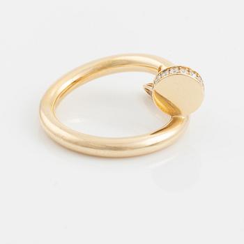 Cartier "Juste un Clou" a ring in 18K gold with round brilliant-cut diamonds.