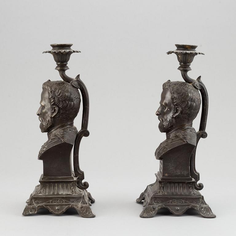 A pair of candelsticks, second half of the 19th century.