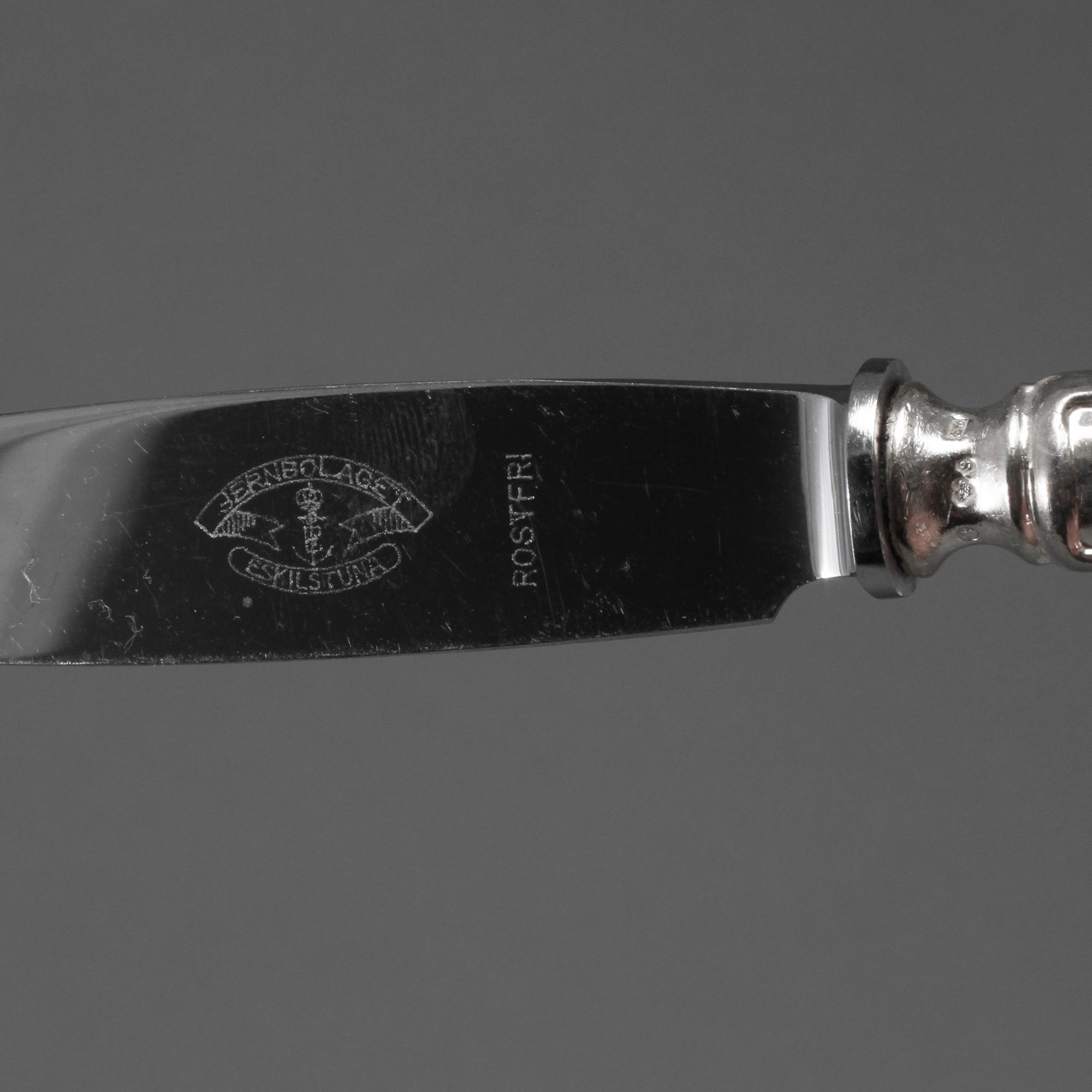 BESTICKSERVIS, 49 delar, silver, "Haga", J L Hultman AB, Stockholm, 1950-tal, vikt ca 1873 g.