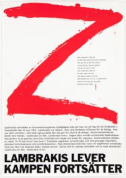 11 posters with political messages, mostly from Sweden, 60/70 s.