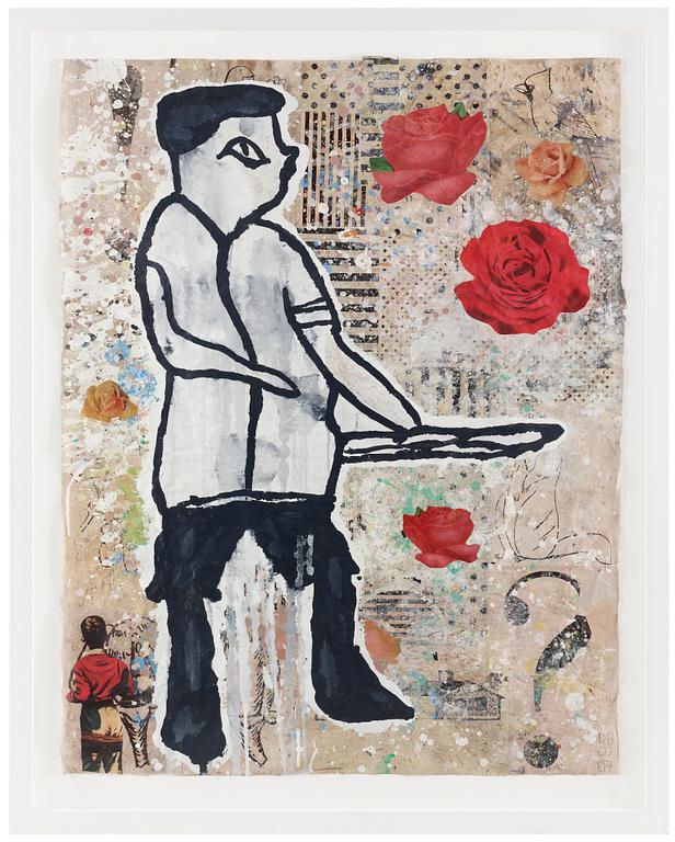 Donald Baechler, "Flowers and Soldier".