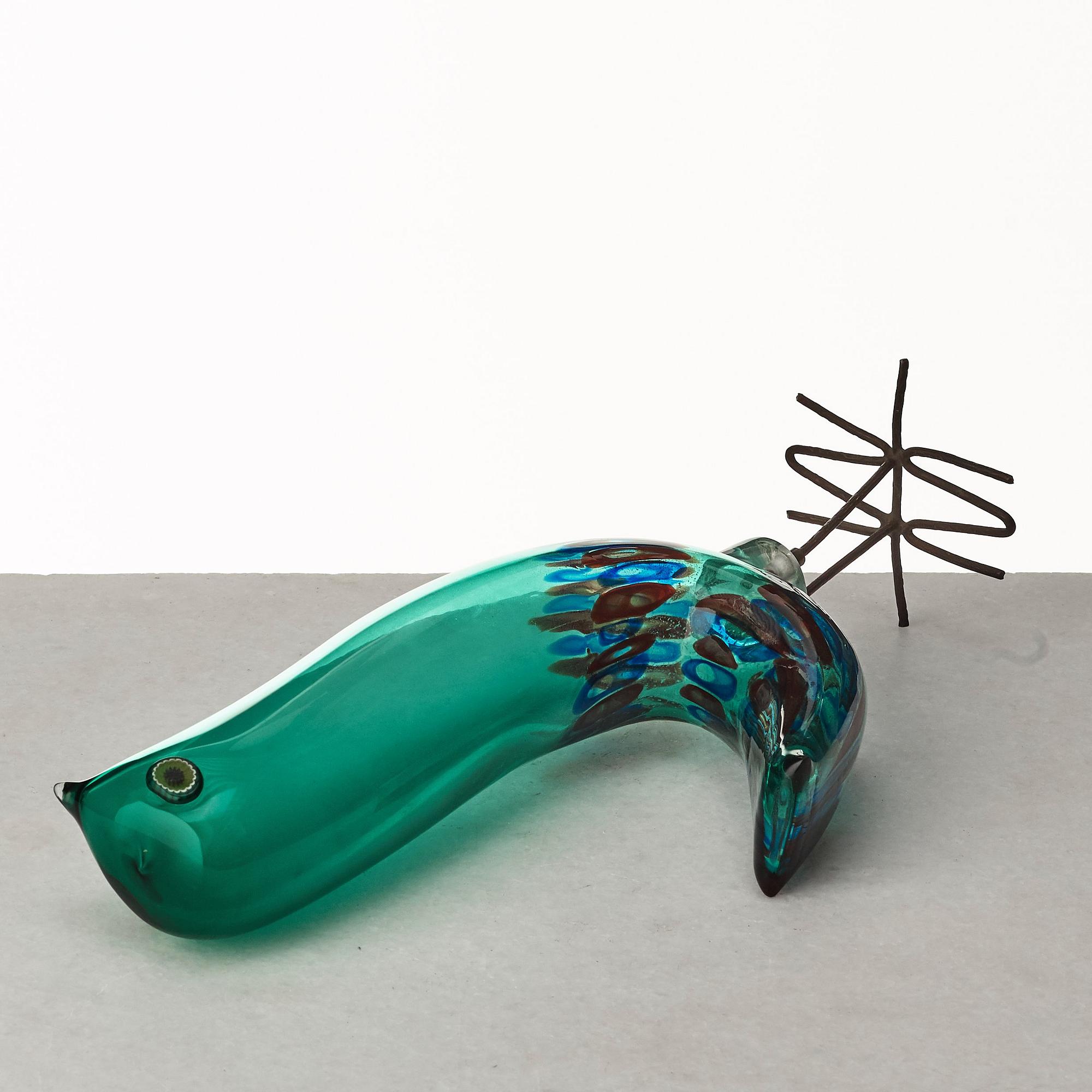 Alessandro Pianon, a "Pulcino" glass sculpture of a bird, Vistosi, Italy 1960's.
