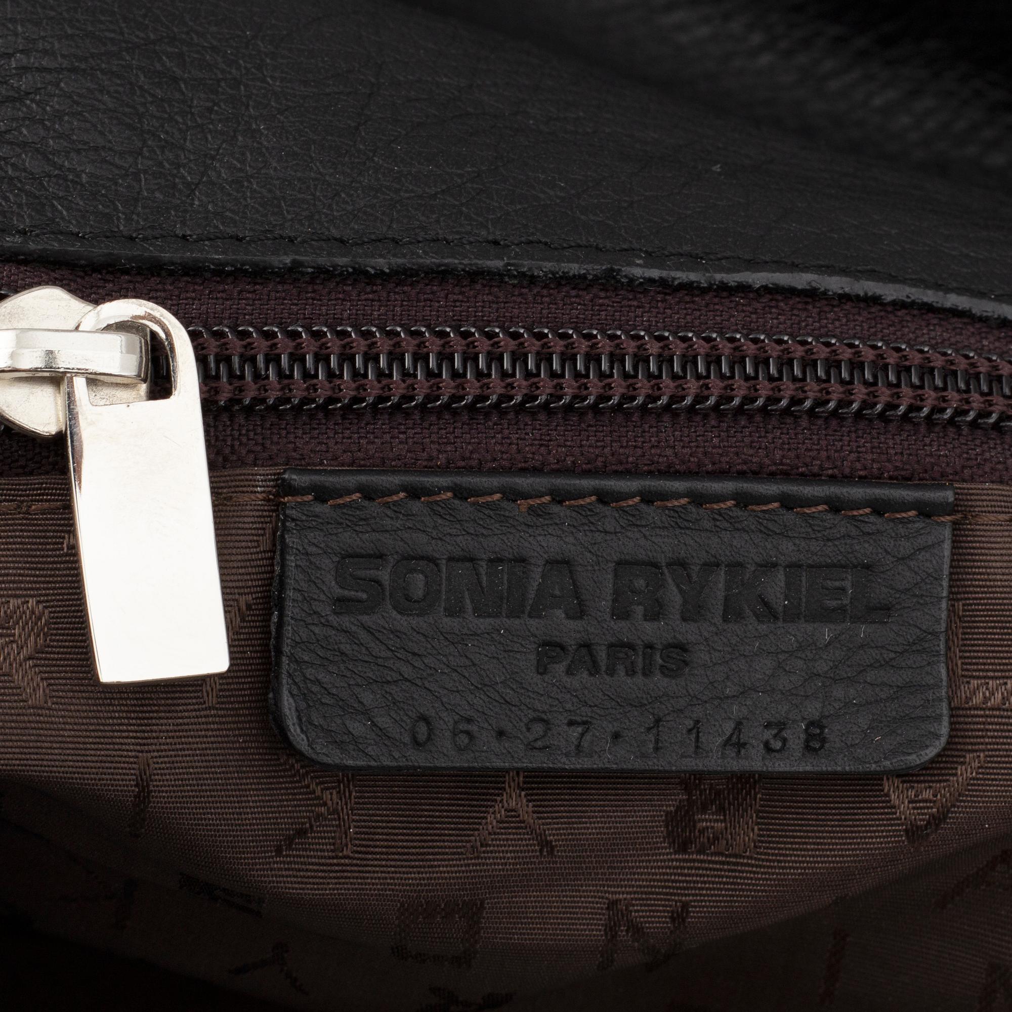SONIA RYKIEL, a black leather bag.