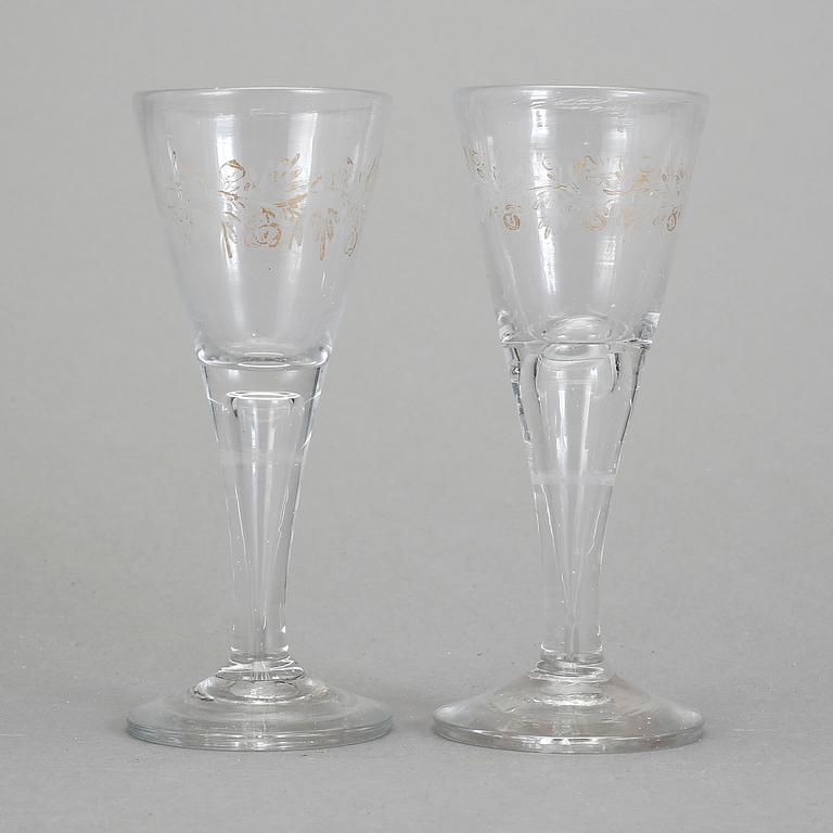 SPETSGLAS, ett par, tidigt 1800-tal.