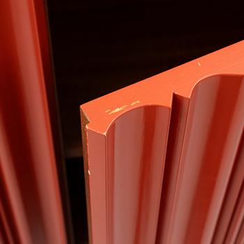 Josef Frank, a red lacquered cabinet, model 2192, 'The Cardboard Cabinet' by Svenskt Tenn, after 1985.