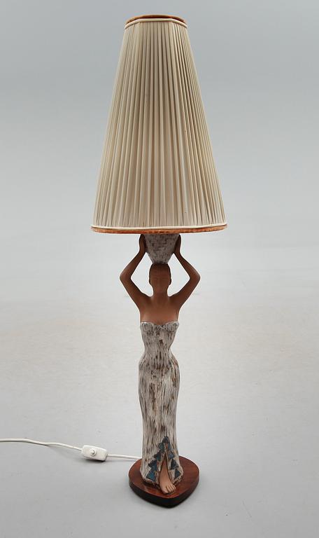 BORDSLAMPA, keramik, signerad Rosberg, 1900-talets mitt.