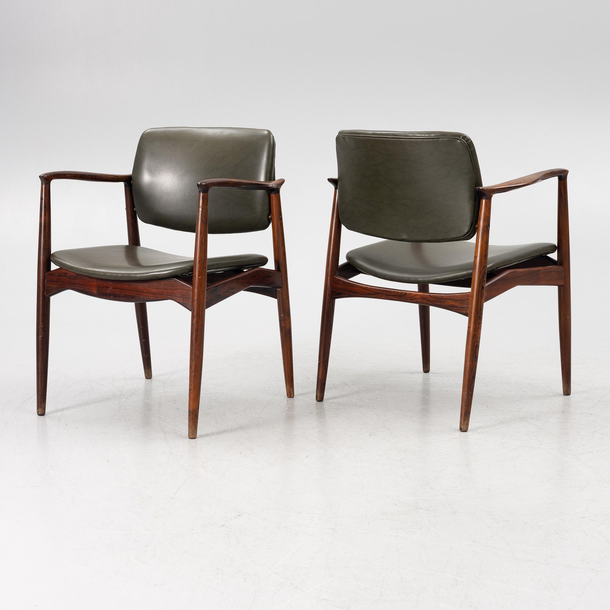Erik Buch, armchairs, 8 pcs, Denmark, 1960s.