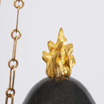 A Swedish Empire four-light hanging-lamp, first part of the 19th century.