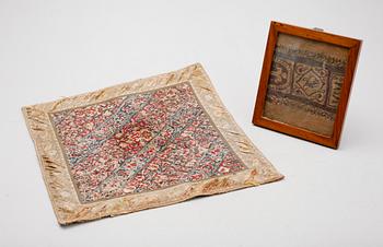 BONAD, DUK SAMT TYGFRAGMENT, orientaliska, 1800-/1900-tal.