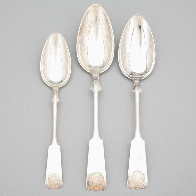 SKEDAR, 6+4+1, silver, "Snäckmodell", Finland 1930-50-tal. Tot ca 490 gram.