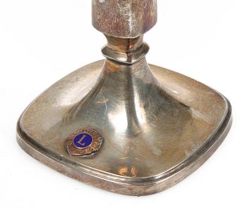 PARTI SILVER, 11 delar, bl. a ett par ljusstakar Tore Eldh, 1968.