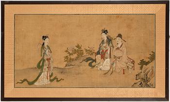 A painting, ink and colour on silk, probably Korea, 20 th century.