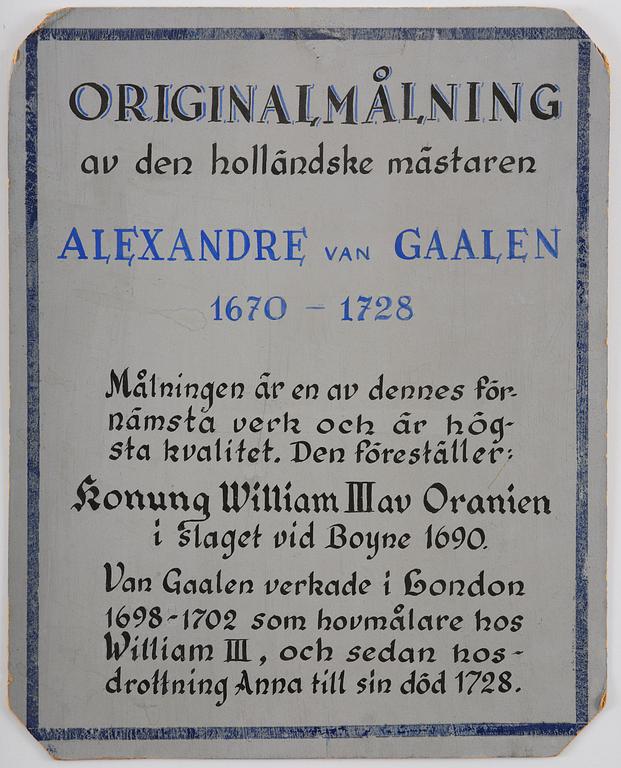 Alexander van Gaalen (Gaelen), hans krets, Wilhelm III av Oranien i slaget vid Boyne 1690.