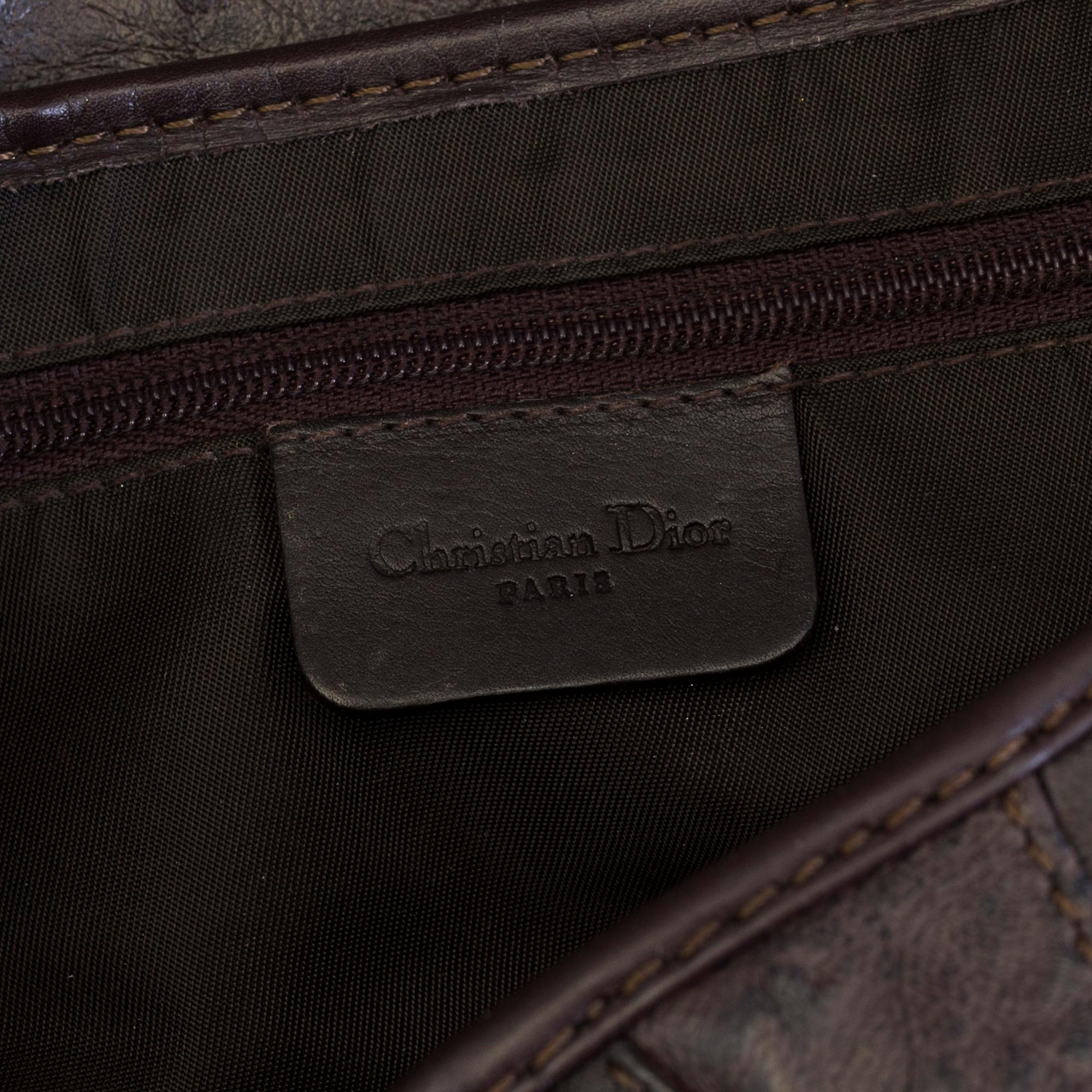 CHRISTIAN DIOR, a ostrich leather 'Sadle bag' handbag.