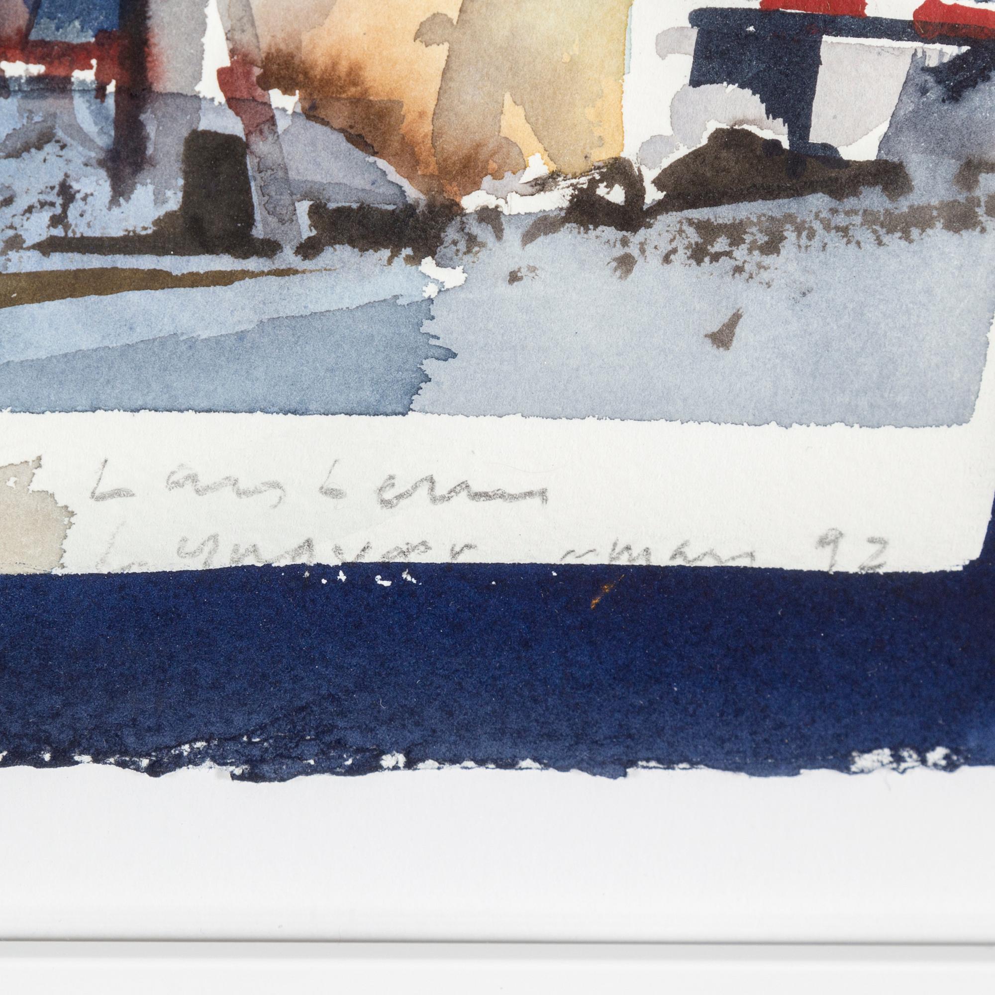 LARS LERIN, watercolour, signed Lars Lerin and dated mars (March) -92.