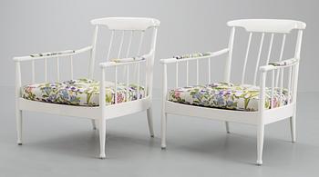 A pair of Kerstin Hörlin-Holmquist 'Skrindan' easy chairs, OPE Möbler.