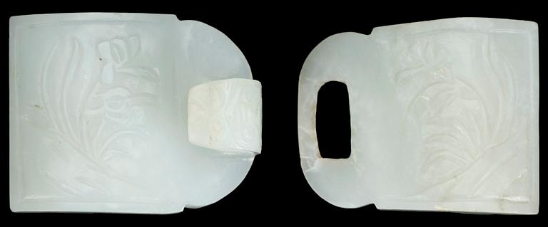 BÄLTESSPÄNNE, nefrit. Kina.