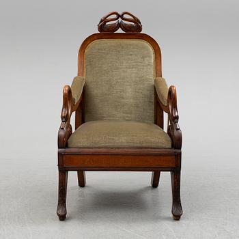 A mahogany recliner, late 19th Century.