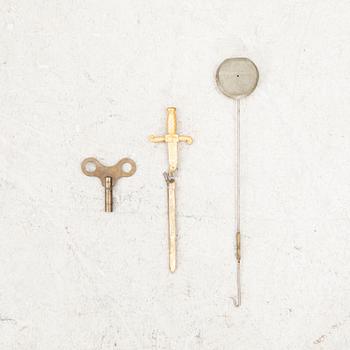 A late Empire table clock mid 1800s/later part.