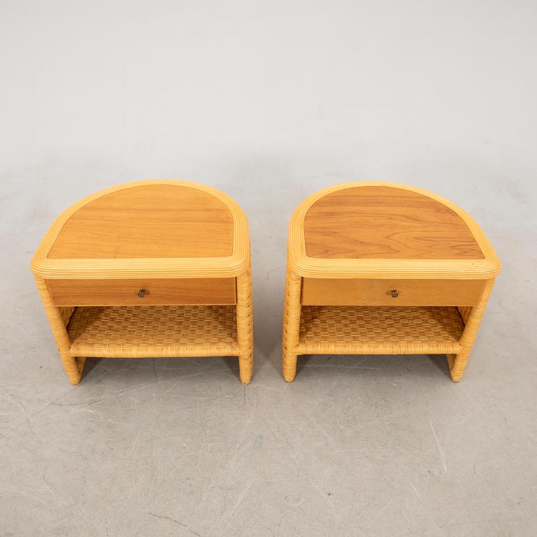 Bedside tables, a pair, late 20th century.