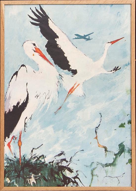 Otto Nielsen, poster 'Scandinavia by SAS Scandinavian Airlines System', omkring 1958.