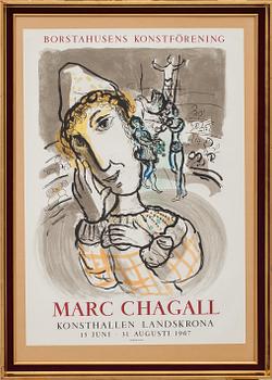 MARC CHAGALL, efter, affisch, Borstahusens Konsthall, Mourlot 1967.