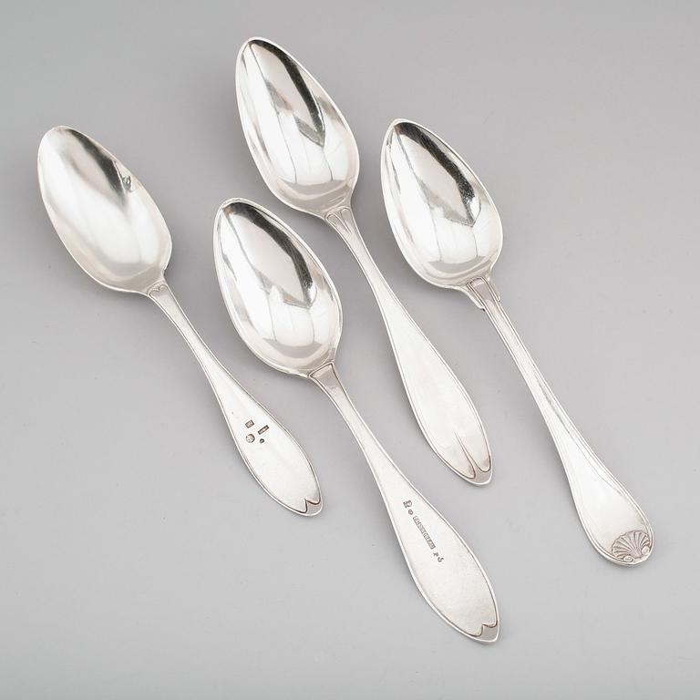 MATSKEDAR, 4 st, silver, svenska stämplar, 1800-tal. Vikt ca 264 gram.