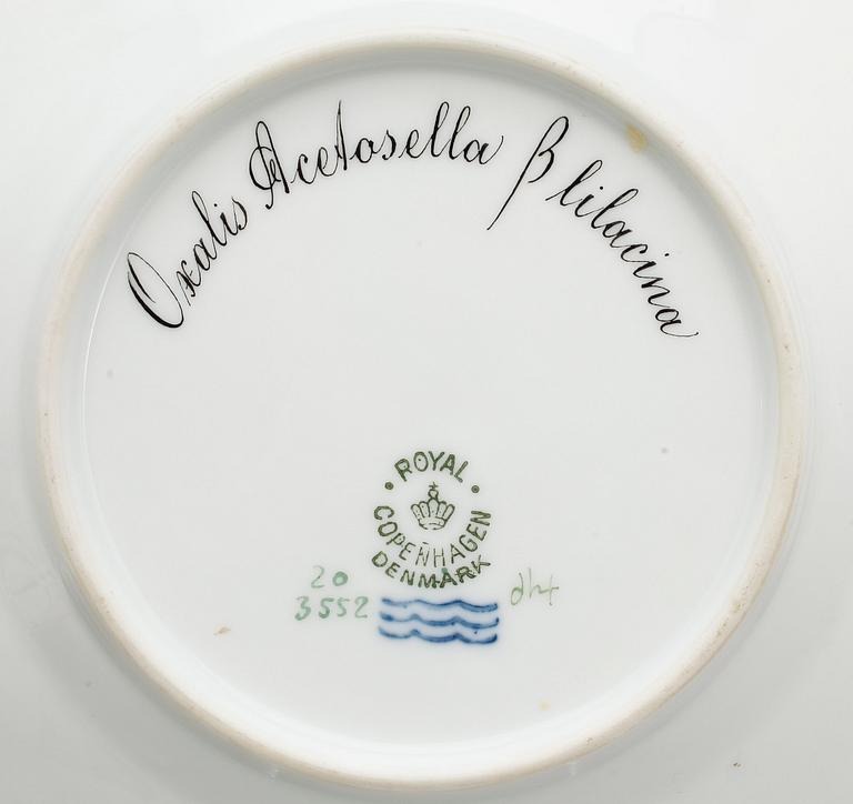 KOPPAR MED FAT, 2 st samt  ASSIETTER, 2 st, porslin, Flora Danica, Royal Copenhagen, Danmark, 1900-talets hälft.