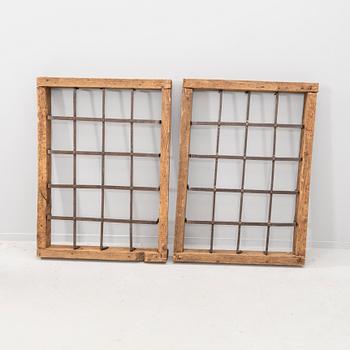 Fence sections 2 pcs and window grilles 2 pcs early 20th century.
