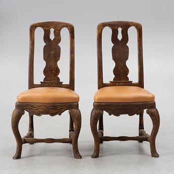 Stolar, ett par, senbarock, 1700-talets mitt.