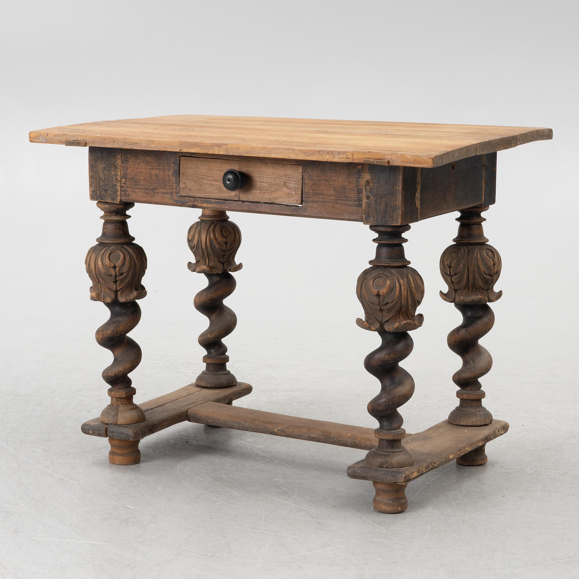 A table, partially Baroque, 19th century with earlier parts.