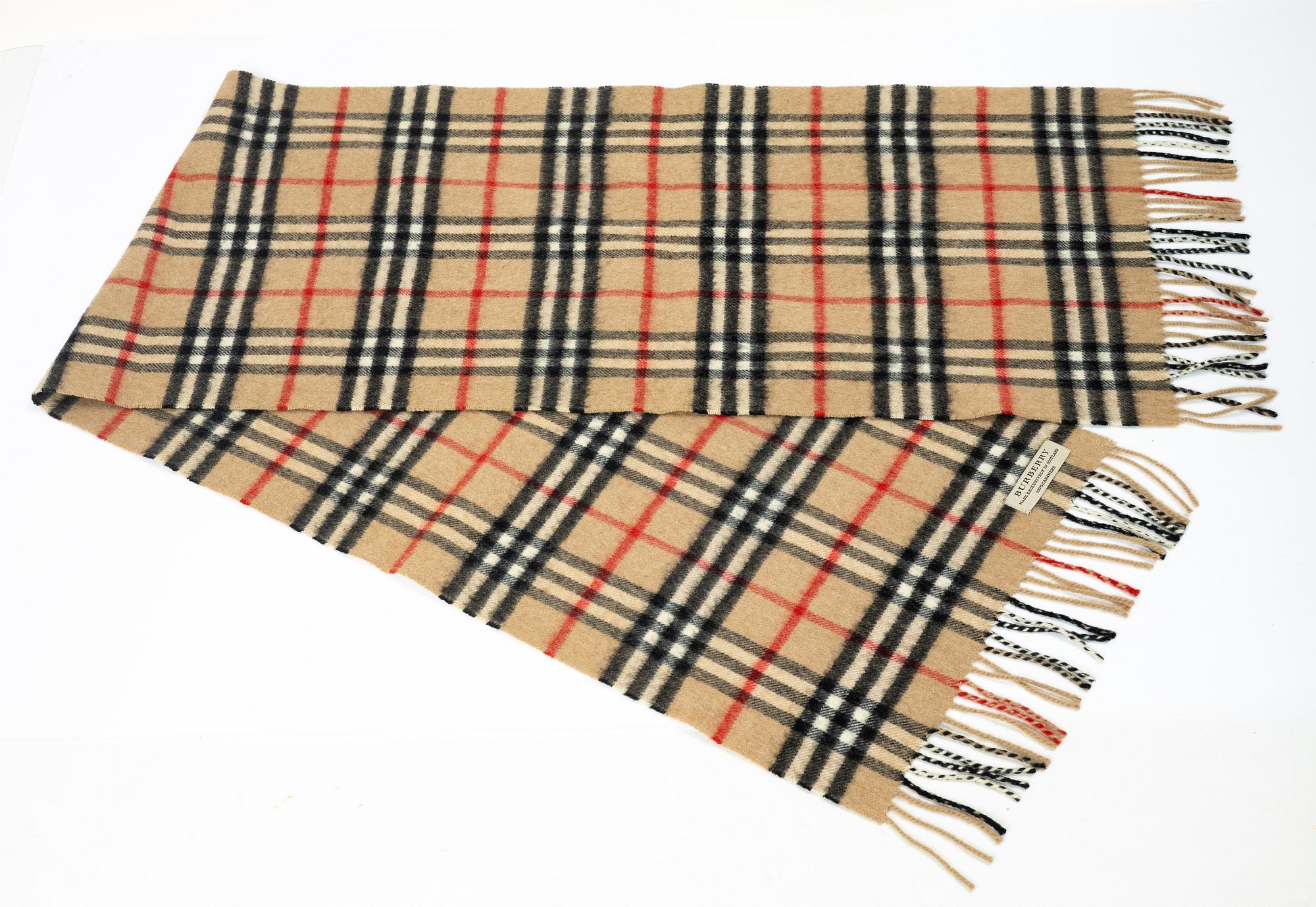 Burberry, A bag and a scarf.
