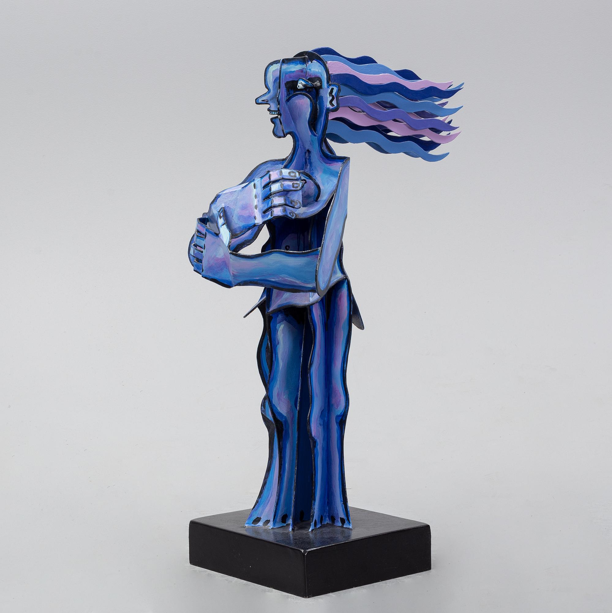 Timo Solin, skulptur, bemålad metall/järn, signerad och daterad -93.