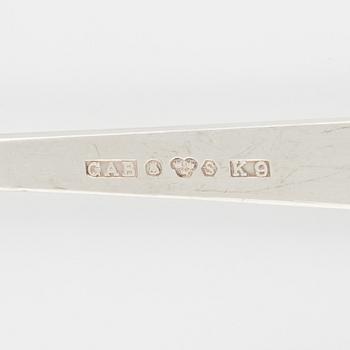 Bestickuppsättning, silver, 39 delar modell "Olga", samt 15 delar modell "Chippendale", bl a GAB, Stockholm 1963.