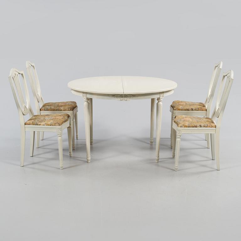MATGRUPP, 5 delar, gustaviansk stil, 1900-talets andra hälft.