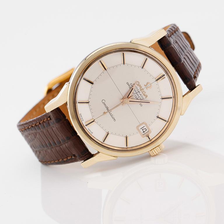 ARMBANDSUR, guld på stål, Omega Automatic Chronometer Officially Certified, Constellation, 1900-talets mitt.