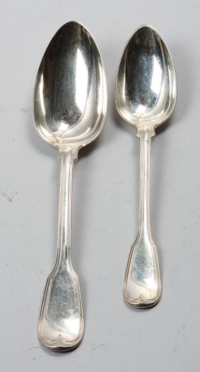 BESTICKSERVISDELAR, 51 st, silver, Möllenborg, Stockholm 1800-talets senare del.