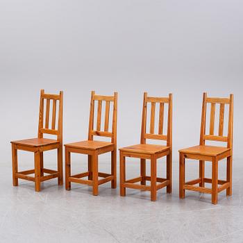 ROLAND WILHELMSSON, four pinewood chairs.